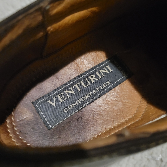 MENS VENTURINI COMFORT & FLEX LEATHER LOAFER SHOES BROWN SIZE 11.5 - Picture 8 of 9